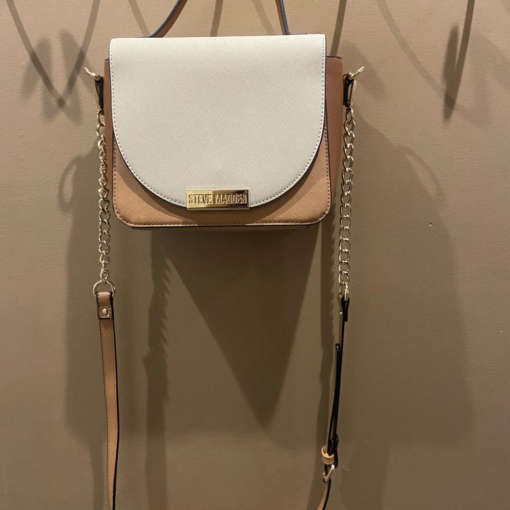 Steve Madden Cream and Tan Crossbody Bag